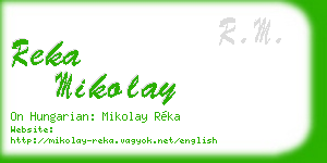 reka mikolay business card